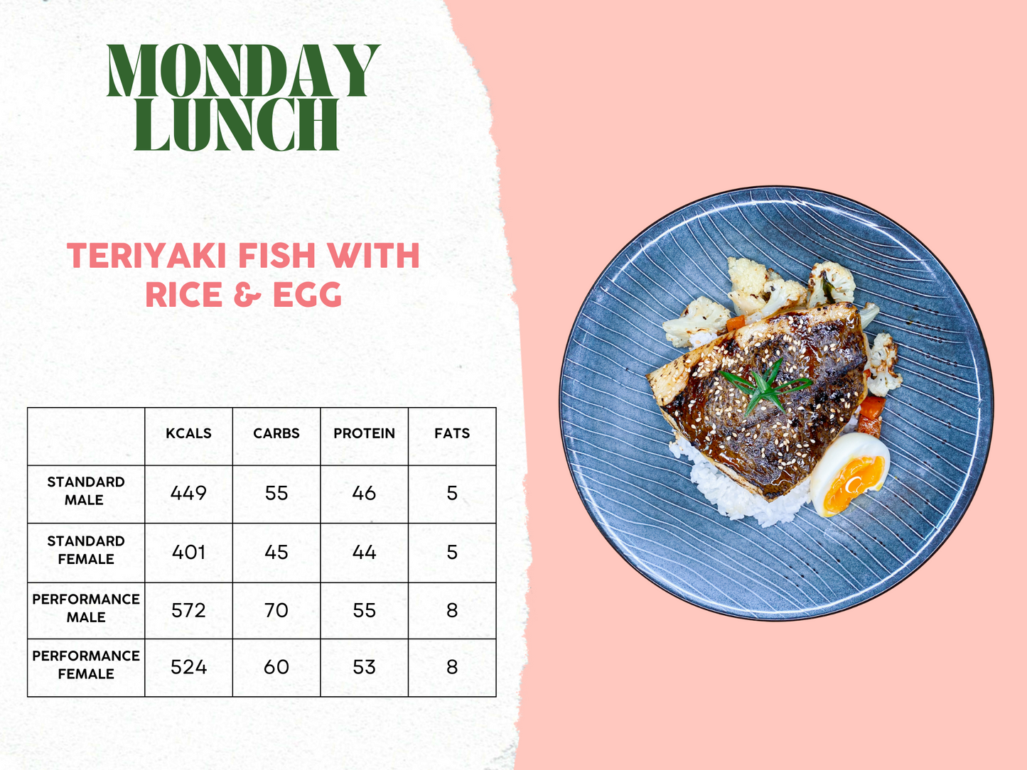 20th - 24th November Meal Plan B